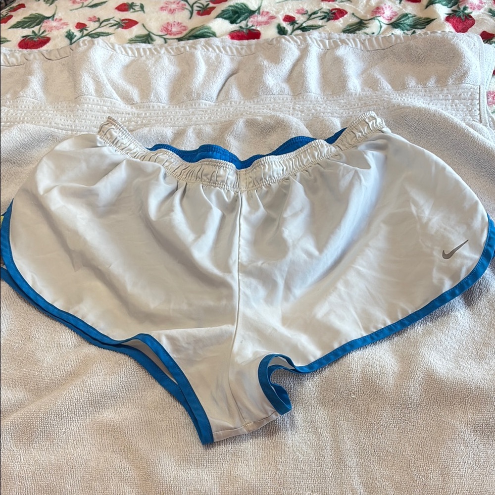 Nike White and Blue Sports Shorts